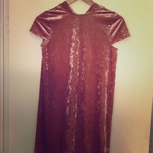 Madewell Blush pink crushed velvet dress